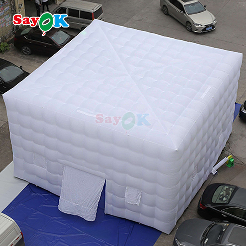 8m Large Cube Air Tents LED 80 People Party Event Inflatable Tent With Air Blower