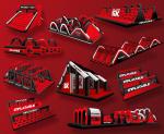 Outdoor Playground Competitive Game Red Insane Inflatable 5k Giant 5km