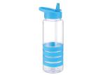Silicon Band Plastic Straw Sports Water Bottle 750ml Capacity Impact Resistant