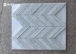 Parallelogram Carrara Marble Mosaic Tile Sheets , Mosaic Kitchen Floor Tiles