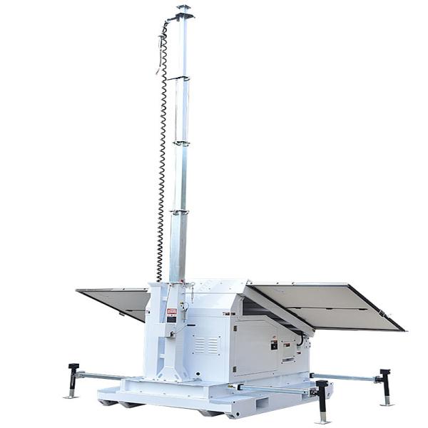 Mast Lifting Manual Winch Mobile Light Tower For Emergency Response Zones 9m Telescoping Mast Solar Light Tower