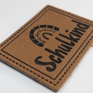 Wholesale Microfiber Embossed Logo PU Leather Label Sew On Clothing Customize Design from china suppliers