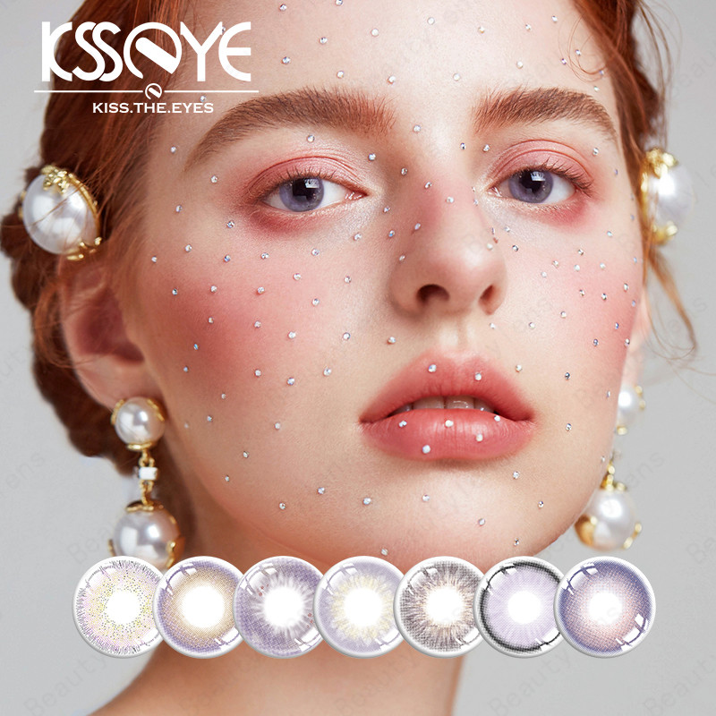 KSSEYE Magic Eye Contacts Lens Fancy Look 1 PAIR 2 PCS Evil Eye Purple Animation Contact Lens