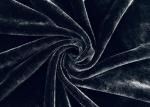 220GSM Fluffy Micro Velvet Fabric / Black Velvet Material 100% Polyester