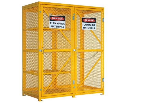 6 Feet Two Door Outdoor Propane Storage Cage , Gas Cylinder Storage Box