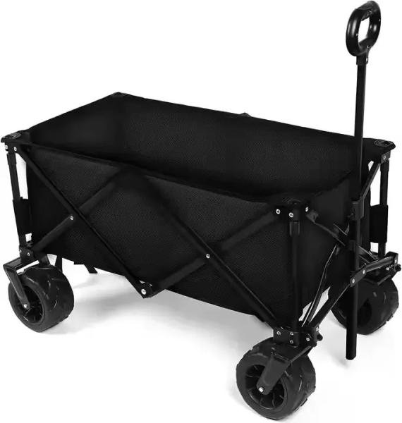 Steel Plastic Four Sided Outdoor Wagon Cart Customizable Folding Wheelbarrow