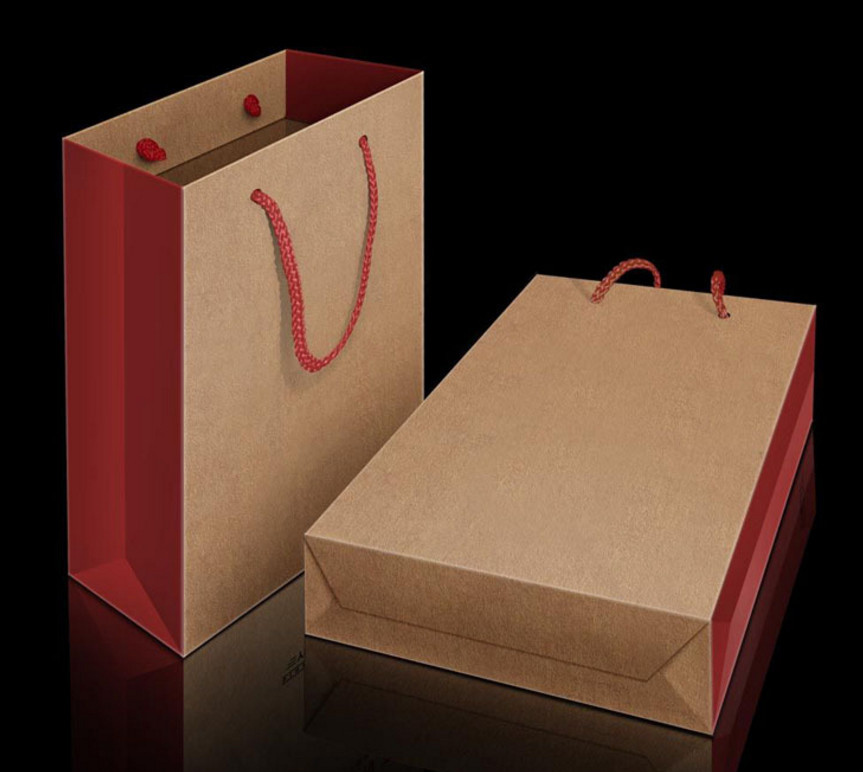 Factory Wholesale Large Brown Custom Craft Reusable Rope Handle Paper Gift Bag with Logo
