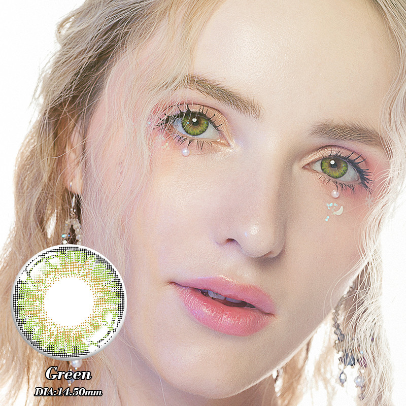 OEM Yearly gray green contact lenses Prescription Power Soft Eye