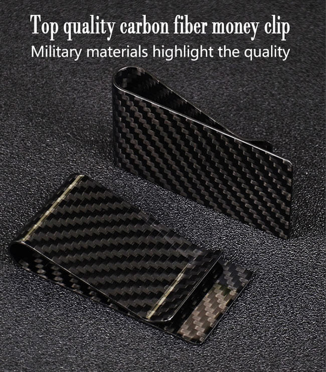 Business Style 70mm*37mm Carbon Fiber Money Clips