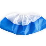 Waterproof Half Coated PP Half PE Film Non Woven Shoe Covers Blue White 15*40cm