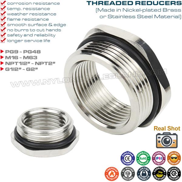 PG, Metric, NPT, G Thread (Male/Female) IP68 Metal Reducers (Convertors,