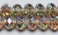Wholesale Amber AB Half Plated Glass Faceted Rondelles, 100 Beads Per Strand from china suppliers