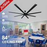 Air Cooling Fan 84 Inch Brushless Inverter Aluminum Blades Ceiling Fan for