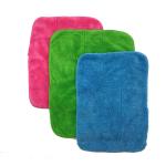 Polyester Polyamide Microfiber Cleaning Cloth Green Coral Fleece 30x30