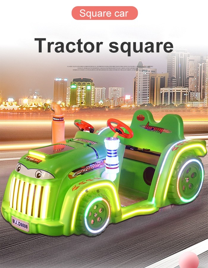 Tractor Square Playground Powered Kids Bumper Car Remote Management