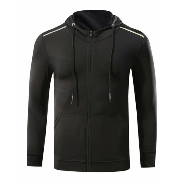 Fitness Men Gym Zipper Hoodies Pullover Breathable 100% Cotton Material For
