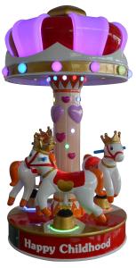 Wholesale 3 Players Crown Merry Go Round Kiddie Ride 450W Power Game Center Use from china suppliers