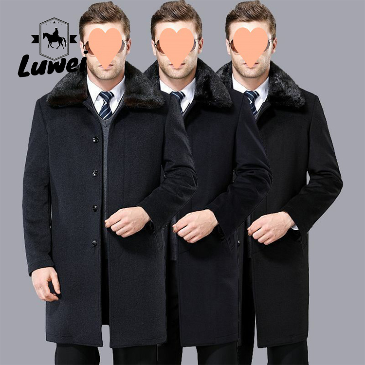 High Quality Trench Single-breasted Black Utility Winchiter Long Bale Jaket Business Vinter Jacket for Men