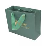 Boutique Printed Paper Carrier Bags Foldable Reusable With Logo