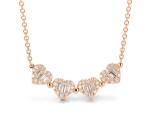 4 Clover 18K Gold Diamond Necklace 14.5mm 1.08 CT Womens