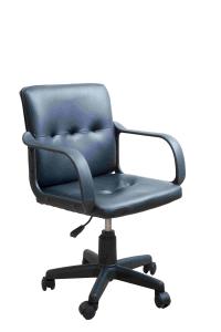Wholesale Black Leather Home Office Computer Chair Mid Back With Nylon Armrest 8.6KG from china suppliers