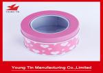 Small Metal Tinplate Plain Round Gift Tin Boxes Hinged Clear PVC Top Lids