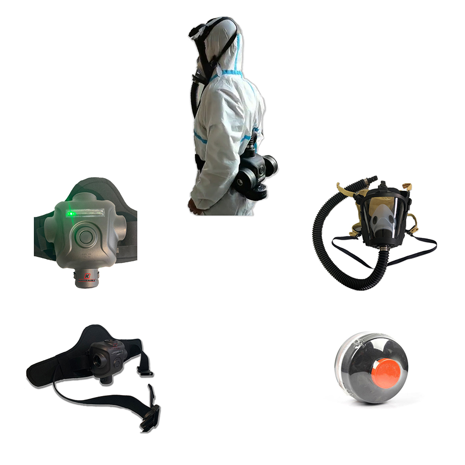 12V 3400mAh Battery Powered Air Respirator 145L/Min Output With Full Face Mask