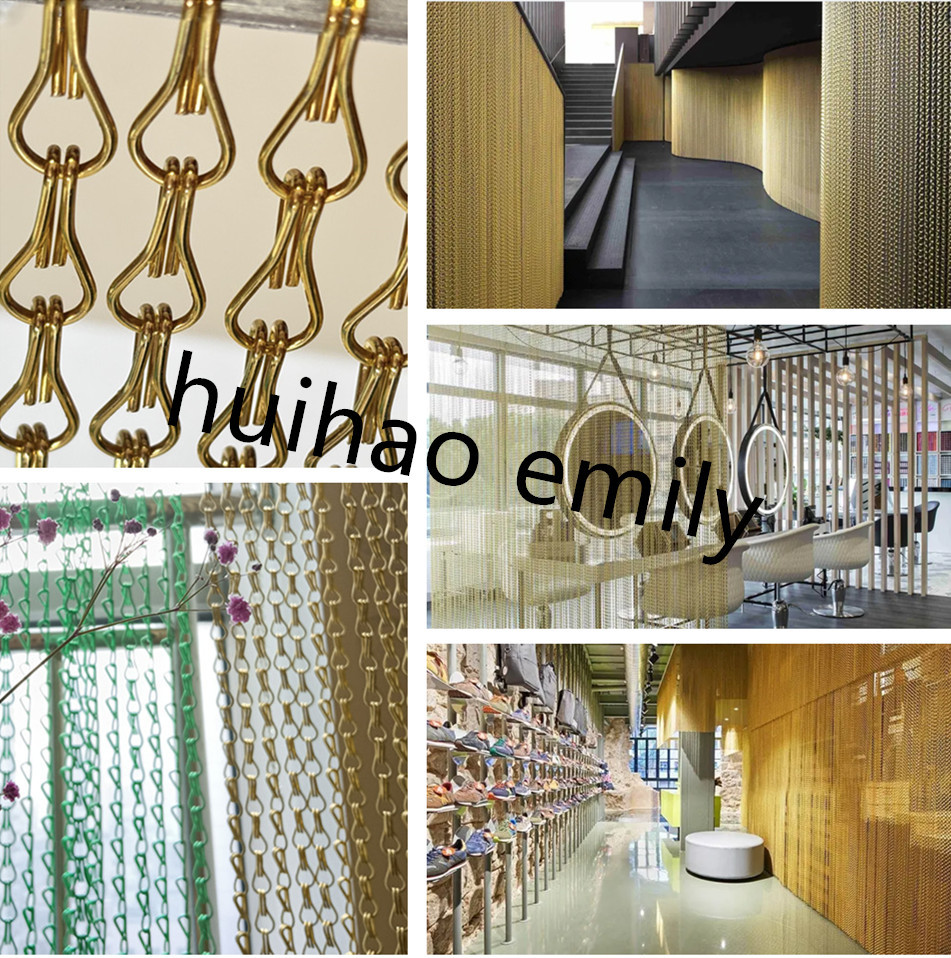 12x24mm Aluminum Metal Mesh Chain Curtain With Anodized Treatment