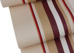 Washable Living Room Striped Wallpaper / Modern Embossed Wall Coverings , CE CSA