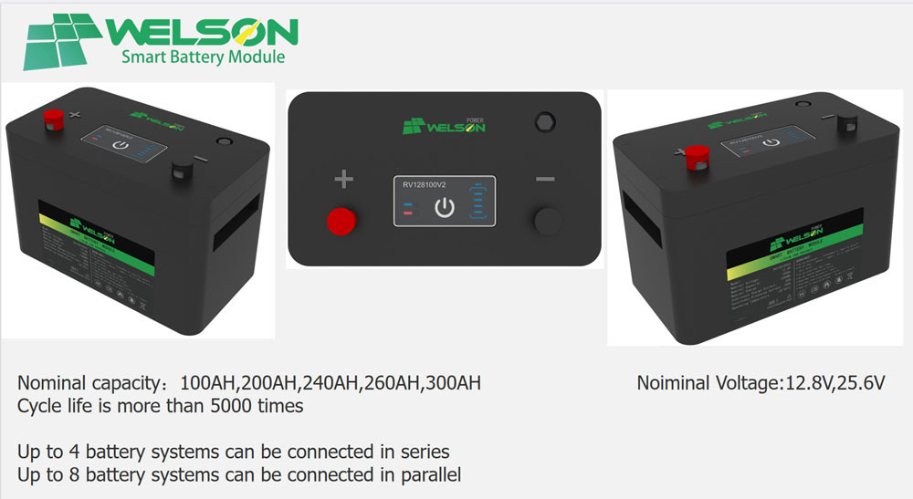 RV Lifepo4 Car Battery Waterproof IP65 12.8V 25.6v 100Ah 50ah Lithium Ion Solar Energy Storage