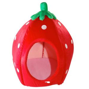 Wholesale Cross Border Strawberry Dog Bed Pet House Cat House Small Dog House Wholesale Removable And Washable Mat Dog House from china suppliers