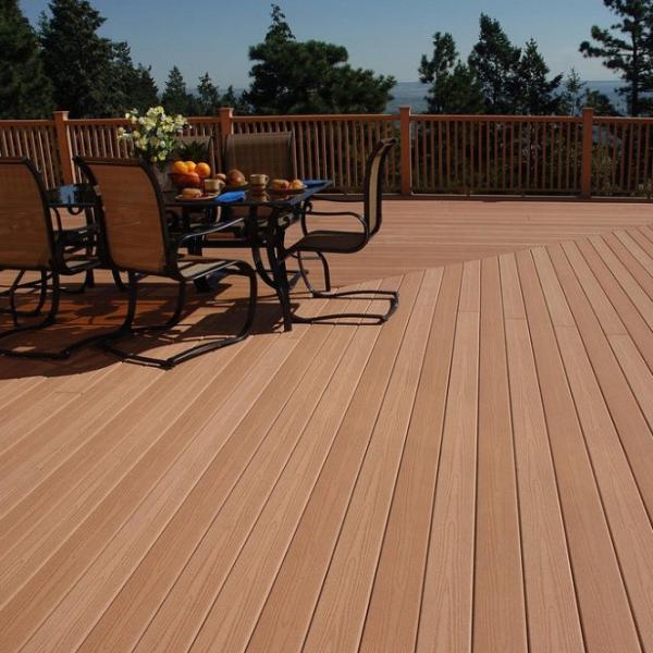 Double Surface Treatment WPC Decking 18mm Above Thickness for Park Balcony