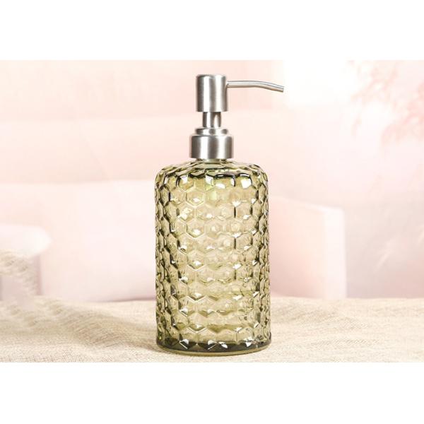 Empty Glass Hand Sanitizer Bottle / Hair Shampoo Bottle With Lotion Pump