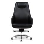 Aluminum Base High Back Leather Executive Chair Lock At 3 Positions
