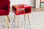 W17.91inch Red Mirror Coffee Bedside Table 10.8kgs Stainless Steel Leg