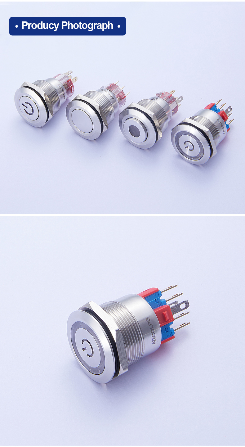 Self Locking 10mm Momentary Switch IP65 Push Button Switch 10mm