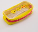 Cute Smile Printing Clear PVC Pencil Bag , Stationery Transparent Pencil Case