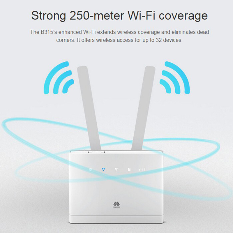 Huawei B315S-519 4G LTE 300 Mbps Mobile Wi-Fi Router Unlocked Version with VPN Server and Client Support
