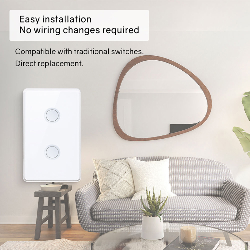 120*74mm Wifi Smart Wall Touch Light Switch Glass Panel 250V