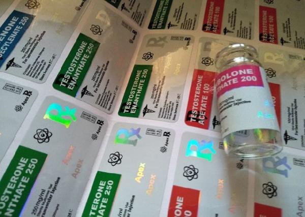 Pharmaceutical vial Strong Adhesive Labels 10ml Hologram Vial Labels For Apex