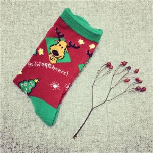 Wholesale Christmas deer patterned design cosy cotton sweat-absorbent winter dress socks for women from china suppliers