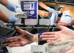 Wholesale ISO White Viscose+pet,Microfiber,Woodpulp Oil Absorbent Industrial Use Spunlace Nonwoven Wipes from china suppliers