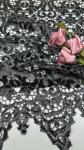 Luxury Shine Sequin Embroidery Elegant Lace Fabric Luxary knit 3D Flower