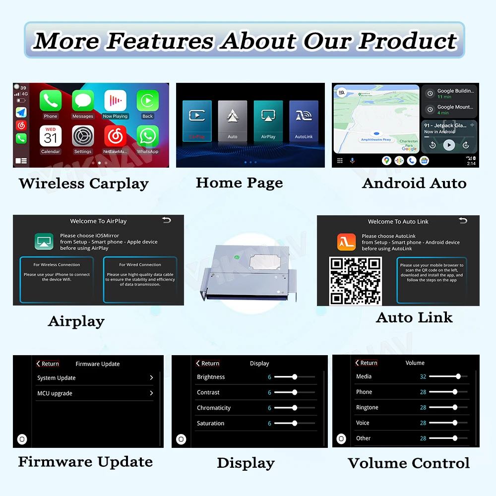 Viknav Linux System For Toyota Tundra 2014-2017 Decoder Box Wireless Apple CarPlay Android Auto