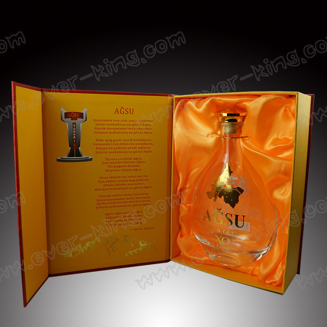 Cardboard Magnetic Single Glass Bottle Wine Box Custom Sized
