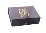 Rectangle Paperboard Folding Gift Boxes With Black Photoresist And Hot Gold Logo
