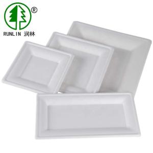 Wholesale Pack Of 50 White Disposable Bagasse Pulp Plates Perfect for BBQ from china suppliers