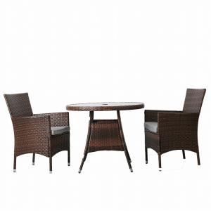 Wholesale Weatherproof Rattan Furniture Set Chair Round Glass Table from china suppliers