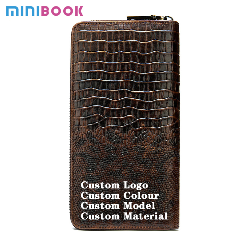 Minibook Credit Leather Wallet with Long Zipper Luxury Handbags