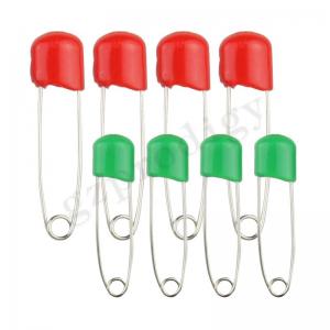 China Baby Carbon Steel Decorative Safety Pins Green And Yellow color on sale